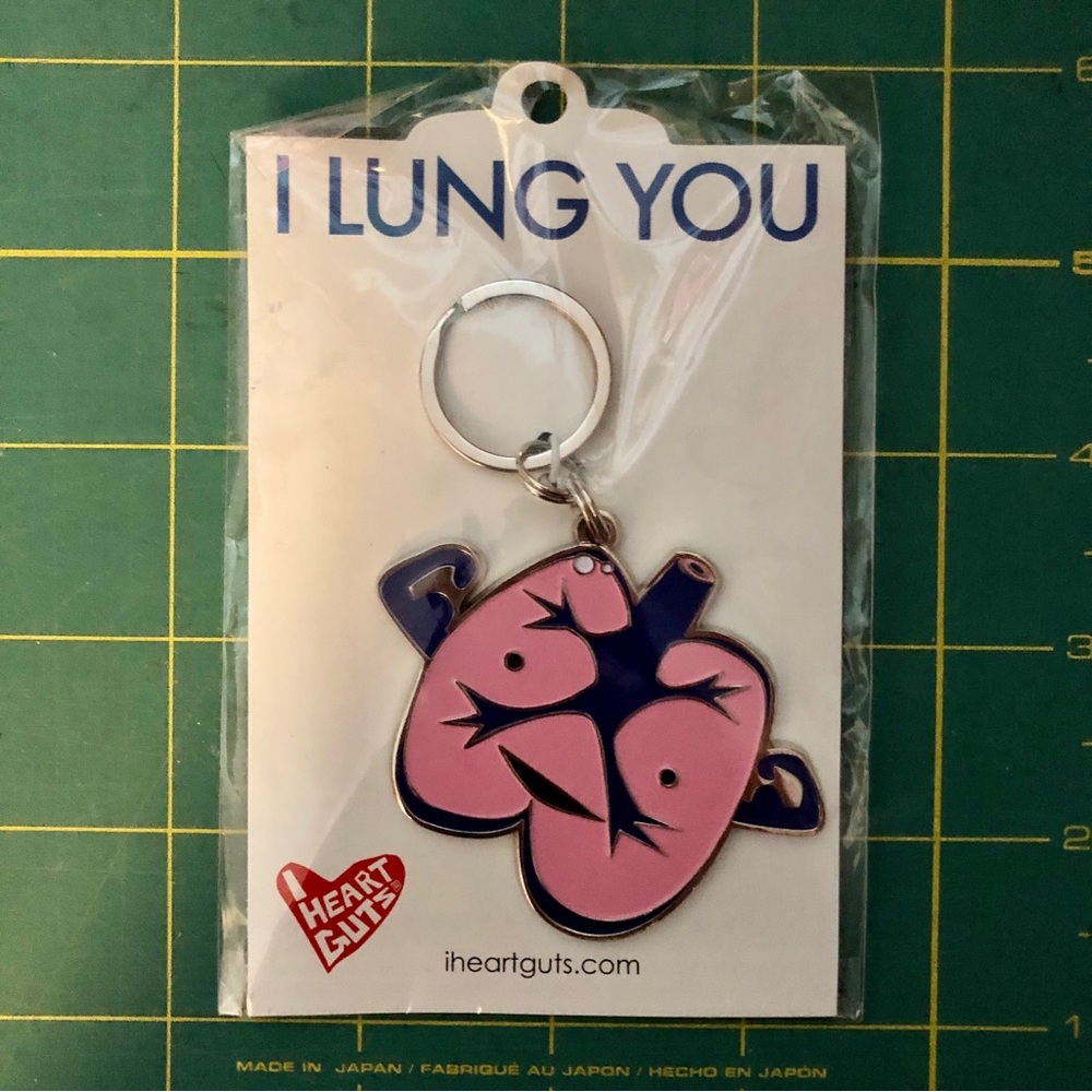 New In Package I Heart Guts Cute Lung Keychain Kawaii Bag Charm Science